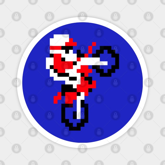 Excite Bike 8bit video game Magnet by TommySniderArt